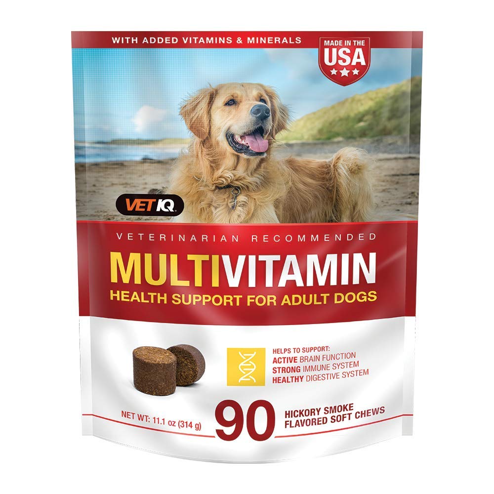 VetIQ Multivitamine Supplement voor honden, Gezondheidsondersteuning supplement Zachte kauwgom, 90 Tellen