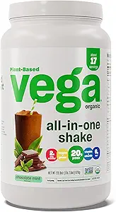 Vega Organic All-in-One Vegan Protein Powder, Chocolate Mint - Superfood Ingrediënten, Vitaminen voor Immunity Support, Keto Friendly, Pea Protein for Women & Men, 1.6 lbs (Verpakking mei Vary)