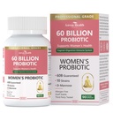Probiotiques et prébiotiques biologiques pour les femmes pH Balance et digestion- 60 milliards CFU Probiotiques vaginaux avec Cranberry D-Mannose, Vegan et non-OGM pour le trac urinaire et immunitaire