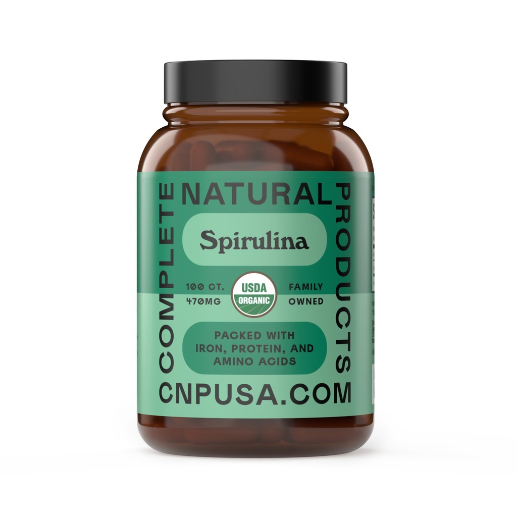 Pure Hawaiian Blue Green Spirulina Poudre Capsules - 470mg Capsules 100 pilules, non OGM, naturel