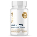 Zenith Labs Vision 20 Vitamines oculaires - Extrait de lutéine, de zéaxanthine et de bilberry - Soutient la souche oculaire et la santé des yeux - Mélange caroténoïde
