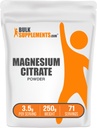 BulkSupplements.com Magnesium Citrate Powder - Magnesium 400mg Supplement, gemakkelijk te absorberen - Pure & Glutenvrij, 3,5g per portie, 250g (8.8 oz) (verpakking van 1)