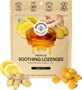 Bijenkeeper Naturals Soothing Honing Ginger Lemon Cough Drops - Immune Ondersteuning met vitamine D, Zink en Propolis Throat Soothing Lozenges, 14 Ct