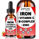 Supplément en fer liquide avec Vitamine C, A, B-Complex, Fer végétalien gouttes Vitamine liquide et suppléments en fer à haute puissance pour les femmes, les hommes et les enfants - soutenir les globules rouges, l'énergie, l'anémie et la fatigue