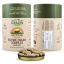 Grass Fed Bovine Organ Complex: Liver, Spleen, Kidney, Heart, Pancreas (600 Mg per Organ per Capsule), 3000 Mg per Serving (30 Servings)