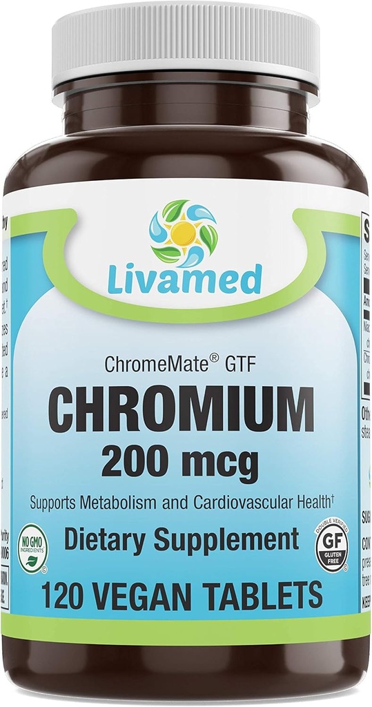 Livamed - Chroom 200 mcg (ChromeMate GTF) Veg Tabs 120 Tel.