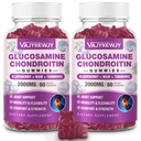 2 Packs 2000mg Glucosamine Chondroitin Gummies, Extra Strength Glucosamine met Chondroitin MSM & Kurkuma, Joint Support Supplement, Antioxidant Immune Support - 120 Gummies