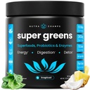 NutraChamps Super Greens Powder Premium Superfood (en anglais seulement) 20+ Organic Green Veggie Wheat Grass, Spiruline, Chlorella (en anglais seulement) Antioxydant, Enzyme digestif et mélanges probiotiques (9.1 OZ, Tropical)