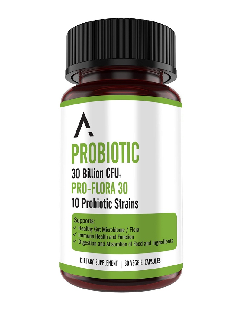 Ascendant Nutrition Bacillus Subtilis Probiotic - 30 miljard CFU Multi-stam Probiotica voor vrouwen en mannen - Ondersteunt spijsverterings- en darmgezondheid - 30 capsules