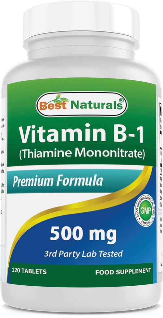 Best Naturals Vitamine B1 als Thiamine Mononitraat 500 mg 120 tabletten (120 telling (verpakking 1))