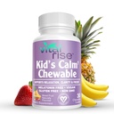 Kids Magnesium kauwtabletten - Dagelijkse supplement, suikervrije en melatoninevrije, Ondersteunt een gezonde Stress Response & Focus, Fast-Absorbing Magnesium met L-Theanine, gemengde fruit smaak, 30 Tellen