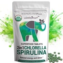 Comprimés de Chlorella Spiruline Biologique - 50 portions - 2-en-1 Superfood Algae Supplément pour le soutien naturel immunitaire, la désintoxication et l'énergie boost. Chlorophylle organique. Espiruline