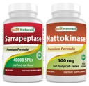 Best Naturals Serrapeptase 40000 SPU's & Nattokinase 100 Mg