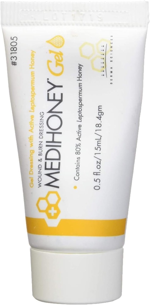 Amélioration de l'habillage Medihoney Gel Wound et & Burn de Derma Sciences, 0,5 oz,