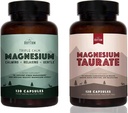 Natural Rhythm Day & Night Bundle - Triple Calm Magnesium 150mg, 120 Capsules + Magnesium Taurate 750mg (150mg Elemental Magnesium) 120 Capsules