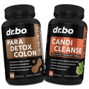 Colon Cleanse Pills Body Detox & Candi Cleanse - Nettoyeur de la garde intestinale pour l'estomac et les plantes à base de plantes orales Origan et acide caprylique Capsules complexes probiotiques, wormwood à base de plantes Noyer noir Cravate femmes Hommes