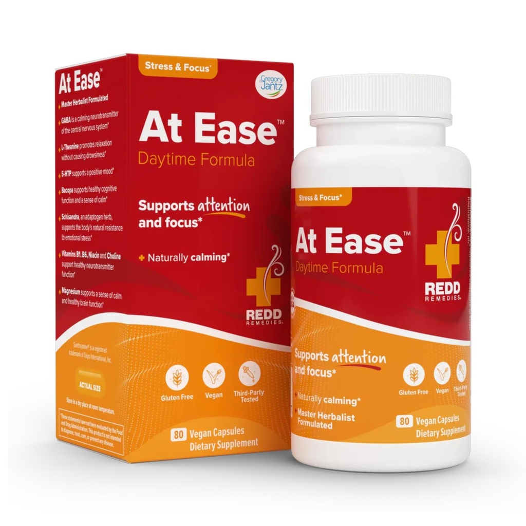 Redd Remedies, bij Ease, Ondersteunt Ontspanning en Stressresistentie, 80 Vegan Capsules
