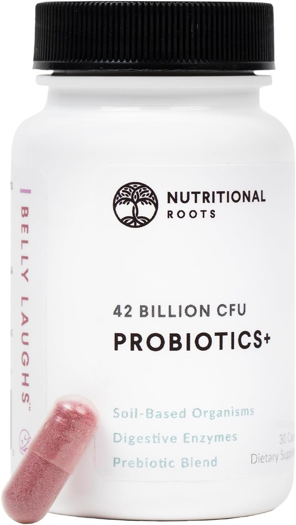 Voedingswortels - Probiotica + - Op de bodem gebaseerde organismen, Probiotica, Prebiotica - Digestieve enzymen - Vertraging Release - Dieetsupplement - 1 maand levering - 30 capsules