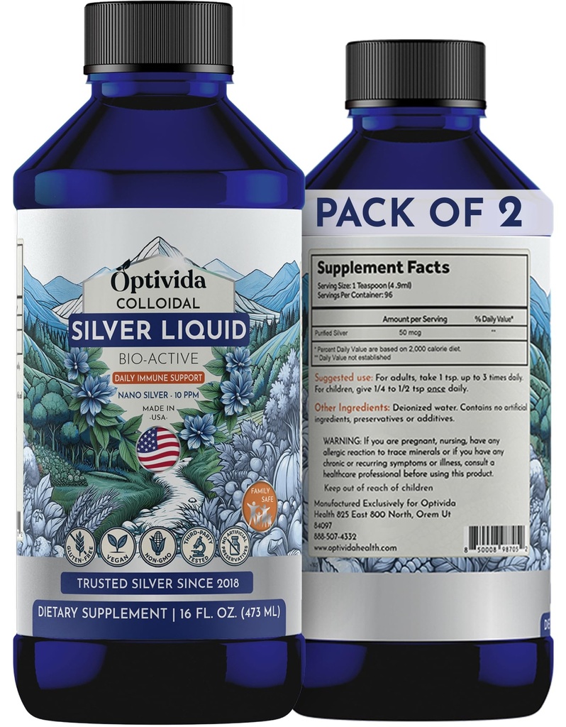 Optivida Health Collificated Silver Liquid (2 Pack) 