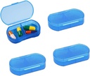 2PCS Pill Case voor Purse Small 4PCS Pill Organizer Portable Travel Daily Pill Containers AM & PM Mini Pill Box Vitamine, Visolie, supplement houder