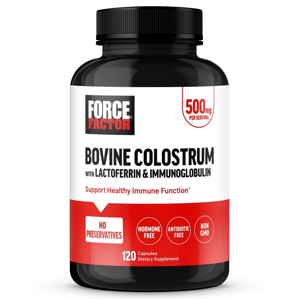 FORCE FACTOR Boline Colostrum Capsules Supplément avec Immunoglobuline et Lactoferrine pour soutenir la santé et l'immunité Gut, Hormone et sans antibiotiques, Fabriqué aux États-Unis, Qualité Premium, 120 Capsules