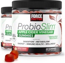 FORCE FACTOR ProbioSlim Apple Cider Vinegar Gummies, 2-Pack, met biologische Apple Cider Vinegar en LactoSpore Probiotica en Prebiotica ter ondersteuning van spijsvertering, Metabolisme, en Immune Health, 120 Gummies