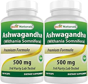 Best Naturals Ashwagandha Extract 500 Mg 120 Capsules (verpakking van 2)