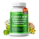 ST John's Wort 14-en-1 Mélange naturel avec Rhodiola Ashwagandha Camomile Saint Basile L-Theanine Valérien Passionflower - 150 comte - Fabriqué et testé aux États-Unis