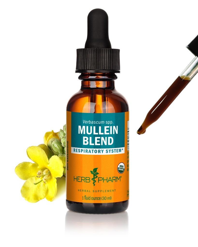 Extrait liquide de mélange de Mulléine biologique certifié Herb Pharm pour le soutien du système respiratoire - 1 Ounce