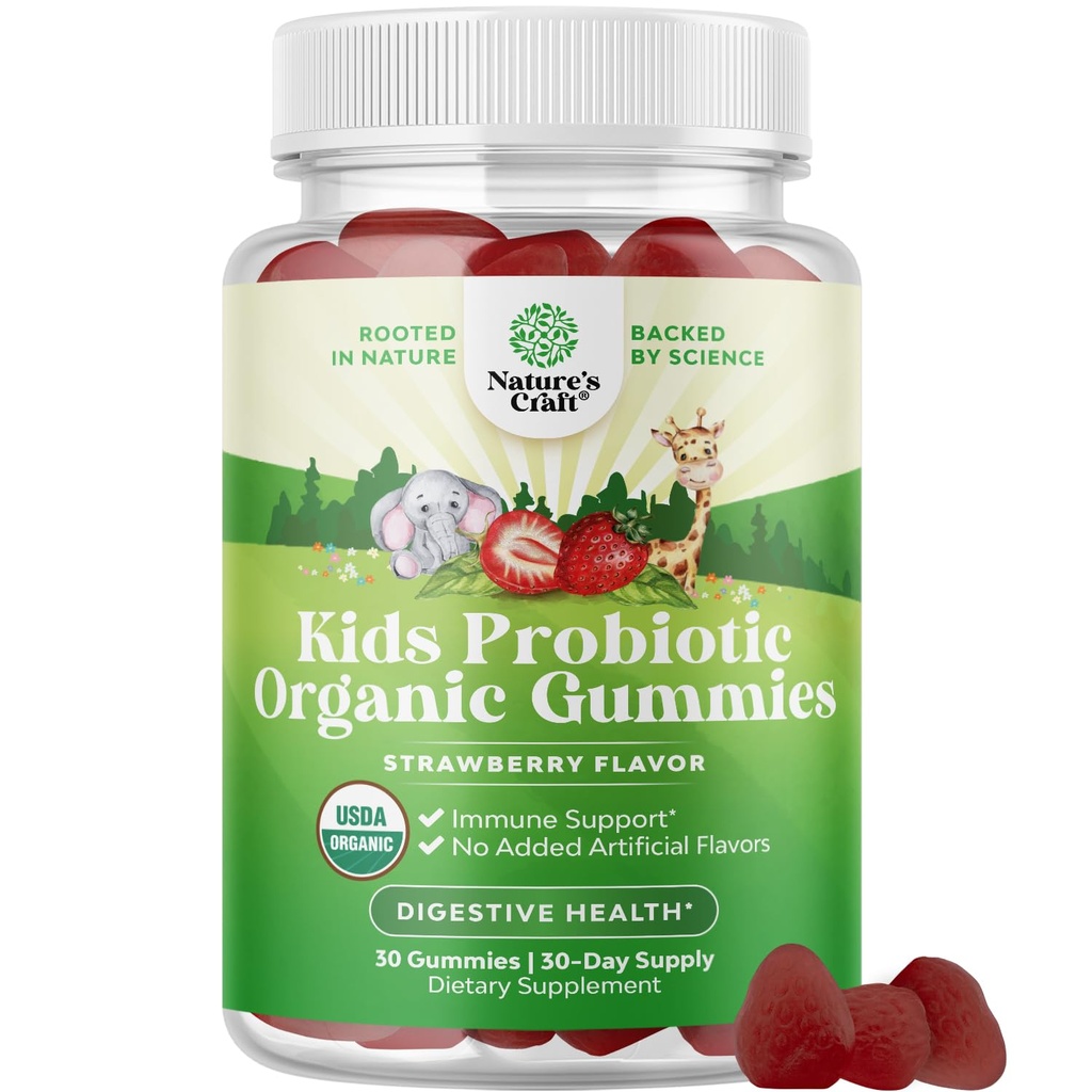 Immuun Booster Kids Probiotic Gummies - Bacillus Subtilis Probiotic for Kids Upsset Mtomach Body Cleanse Immuun Boost and Colon Detox - Constipatie Relief and Digestief Health Vitaminen Gummy