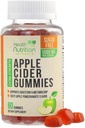 Apple Cider Vinegar Gummies 1000mg - Max Strength Sugar Free ACV Gummy Vitaminen, Ondersteunt Metabolisme & energie, Keto vriendelijk, Vitamine B12, Gelatine-vrij, Glutenvrij, Veganistisch & Non-GMO - 60 Gummies