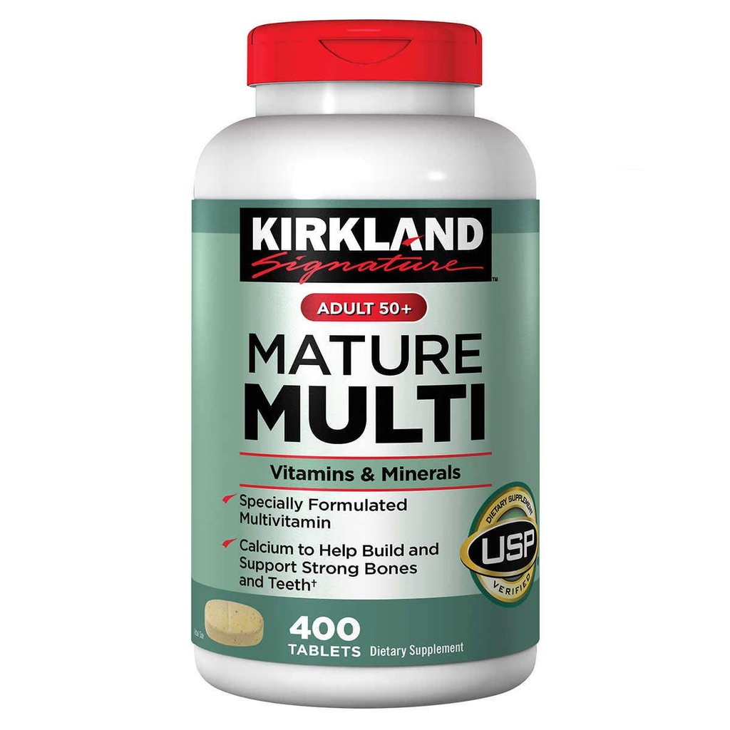 Kirkland Signature Adulte 50+ Multivitamines et minéraux, 400 comprimés (2 paquets)