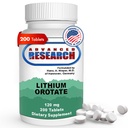 Dr. Hans Nieper Lithium Orotate 5mg, 200 Graaf, Lab Tested, Non-GMO, Glutenvrij, Veganistisch Vriendelijk, Ondersteunt Brain Health