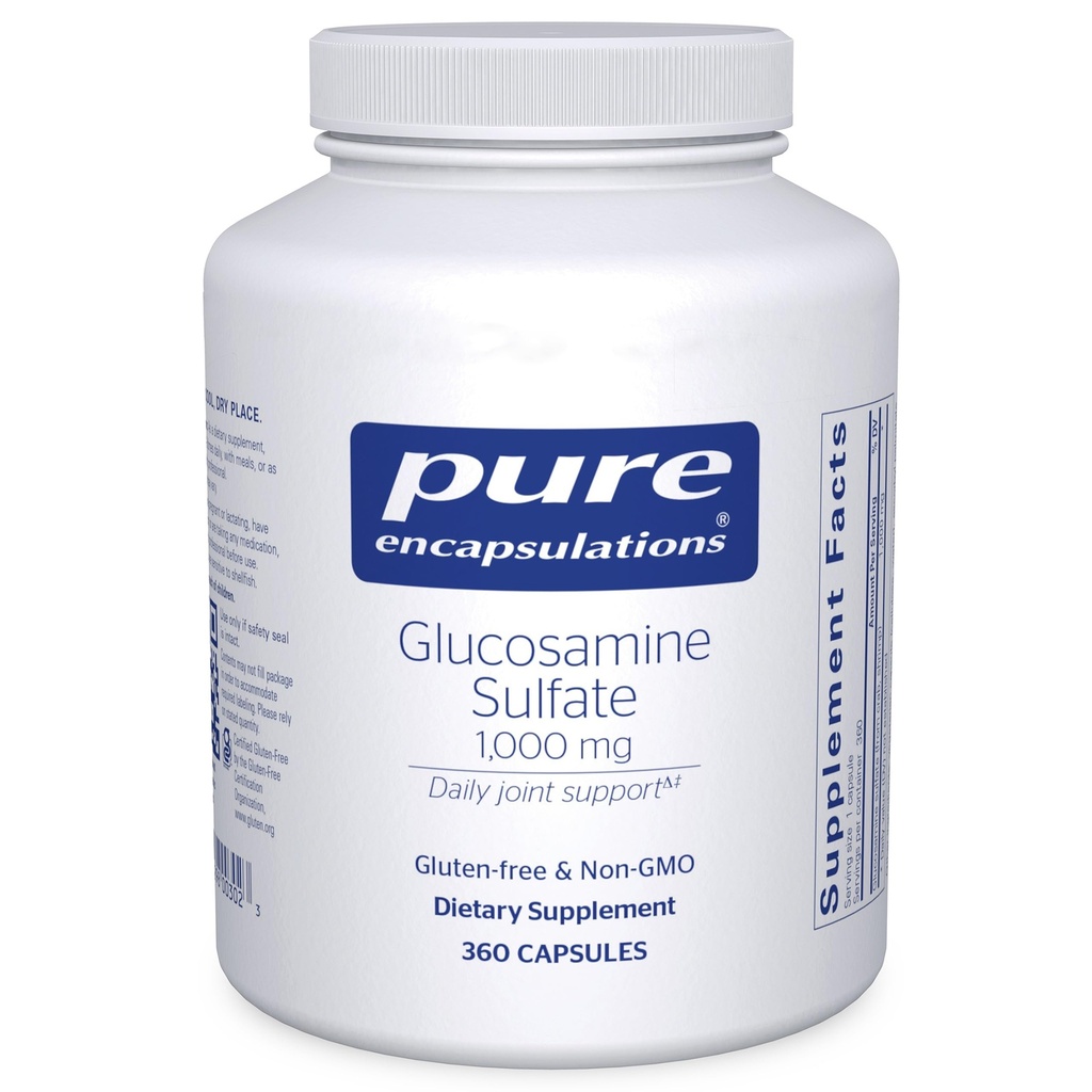 Encapsulations pures Sulfate de glucosamine 1000 mg Supplément pour le soutien et la mobilité interarmées, la santé du cartilage et le tissu conjonctif*