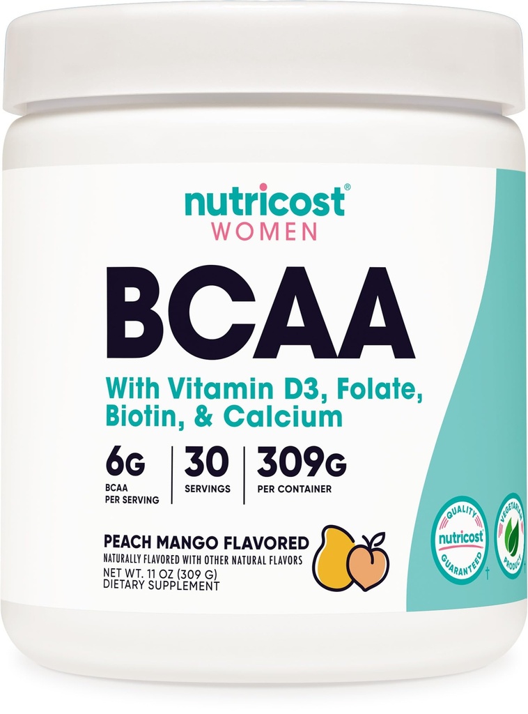 Nutricost BCAA pour les femmes (Peach Mango, 30 portions) - formulé spécifiquement pour les femmes - non-OGM et sans gluten