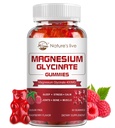 Magnesium Glycinate Gummies, Suikervrij Magnesium Supplement met Magnesium Glycinate 400mg, Magnesium L-Threonate 200mg voor Kalm Mood, Spier, Bot & Slaap voor Volwassenen, 60 Raspberry Gummies