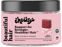 Kauwgom - Mooi haar - Ondersteuning voor sterkere, gezonde haren - met Biotine, Horsetail Extract, Goji Berry & Vitaminen - Zoete Raspberry, 30-dagen levering
