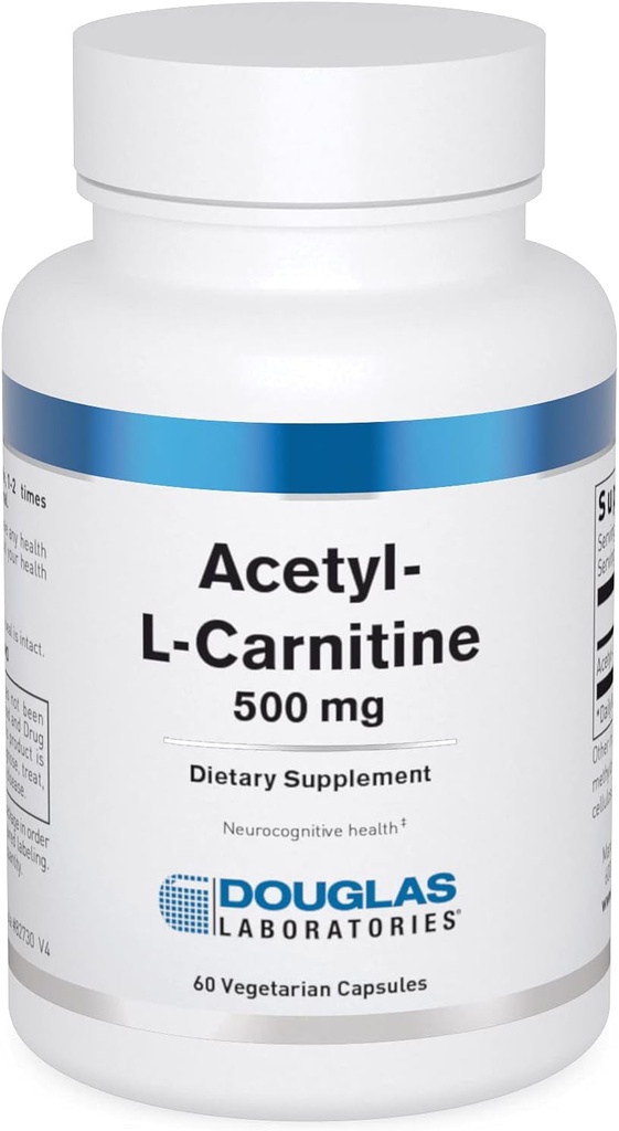 Laboratoires Douglas L'acétyle L-Carnitine 500 mg soutient la fonction cérébrale et nerveuse pendant le processus normal de vieillissement*