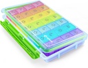 AUVON iMedassist Vocht-Proof Wekelijkse pil Organisator 4 keer per dag, grote 7 dagen pildoos Draagbaar voor reizen met verwijderbare individuele pil containers om vitamines, supplementen en medicijnen vast te houden