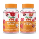 Lifeable Biotin Kids + Prebiotic Fiber Kids, Gummies Bundle - Grote Proeverij, Vitamine Supplement, Glutenvrij, GGO-vrij, Kauwbare Gummy