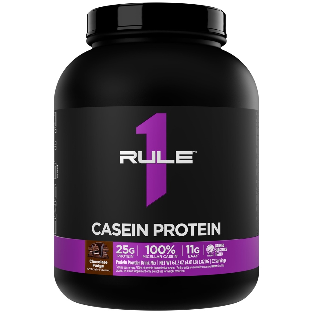 Regel 1 Caseïne Proteïne - 25g Proteïne en 11g EAA's per portie van Slow-Release Micellar Casein voor Overnight Recovery en Sustained Delivery Between Meals (4 Pounds*, Chocolate Fudge)