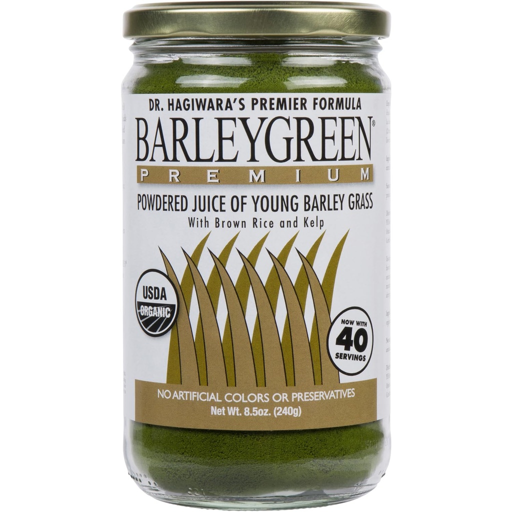Dr. Hagiwara's Original Premium w/Kelp - Organic Barley Grass Juice Powder 8.5oz (240g) - 40 Servers