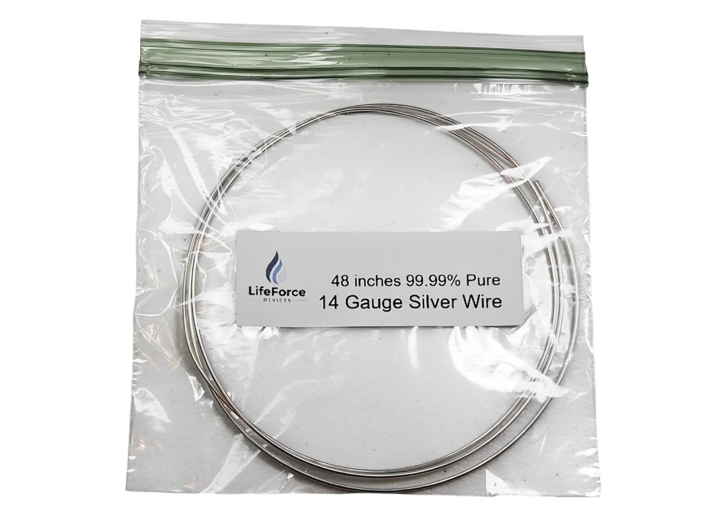 Pure Silver Generator Wires 9999 Silver Electrodes Pre-Cut 48-Inch 14 Gauge Wires 