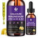 (2 Pack) Calcium Magnésium Zinc gouttes liquides pour les femmes et les hommes - Bone & Dents, Immune Support, Calcium liquide supplément avec Magnésium Glycinate, vitamine C D3 K2 B6 et la mousse de mer