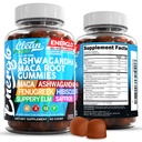 Ashwagandha Maca Root Gummies with Fenegriek Hibiscus Slippery Elm Saffron Extract & Beta Caroten 