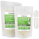 XPRS Nutra Vegan Taille 000 Capsules séparées- 500 Compte Caps vides Premium Séparés dans des sacs - Effacer Capsules vides - 000 pilules pour le remplissage de supplément de bricolage