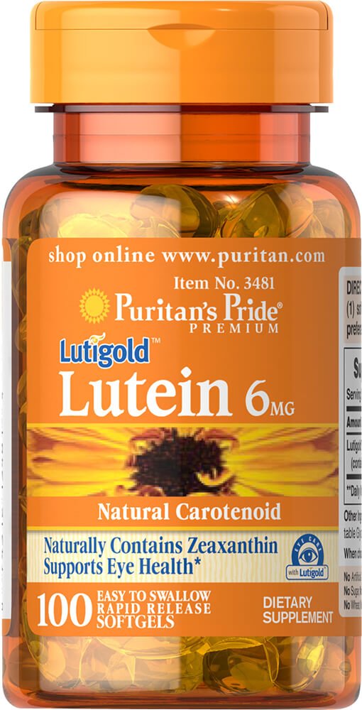 Puritanen Pride Lutein 6 Mg Met Zeaxanthine Softgels, 100 Tellen