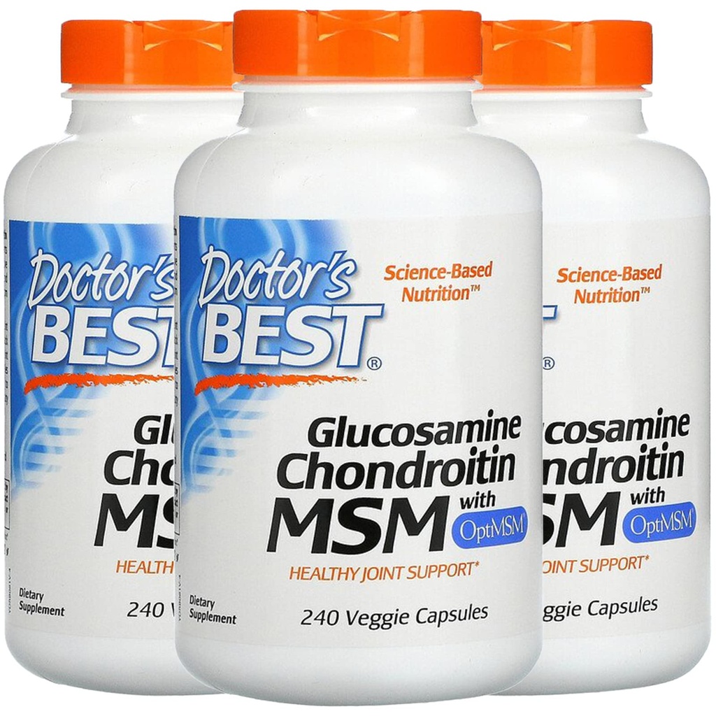 Doctor's BEST, (3 Pack Glucosamine Chondroitin MSM met OptiMSM, 240 Veggie Caps