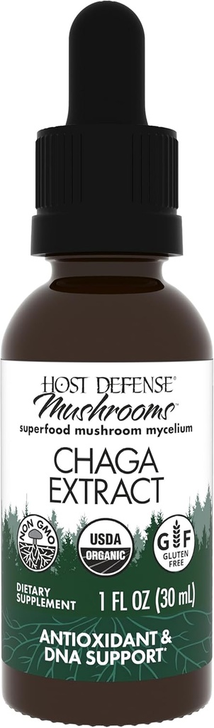 Host Defense Chaga Extract - Immuun Systeem Ondersteuning Supplement - Chaga Paddestoel voor Antioxidant Activiteit Ondersteuning - Liquid Dietary Mushroom Supplement - 1 fl oz (30 Servings)
