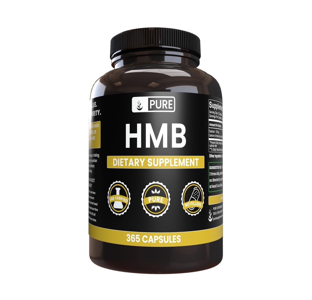 Pure originele ingrediënten HMB (365 capsules) Geen Magnesium of Rijst Fillers, altijd zuiver, Lab geverifieerd